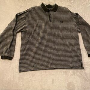 COPY - Givenchy Polo Shirt Men’s XL Blue Striped Long Sleeve Cotton Blend